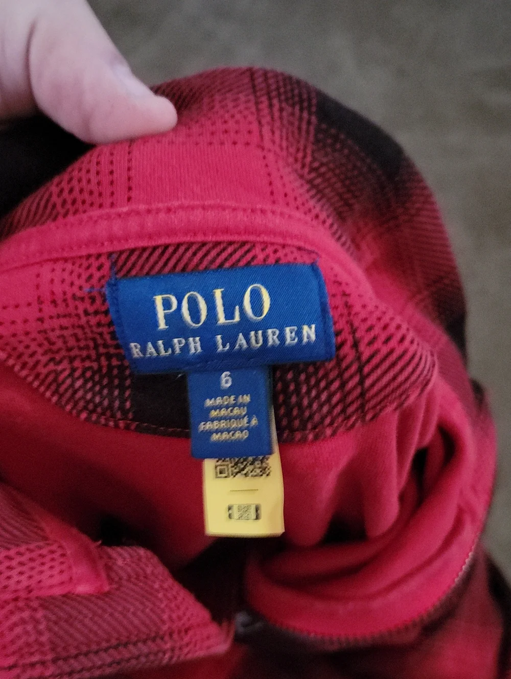Ralph Lauren Red Plaid Quarter-Zip Sweater